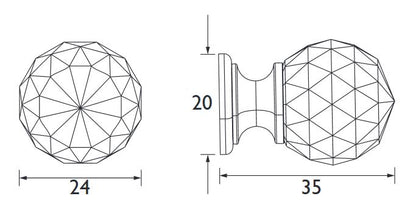 Crystal & Chrome Door Knob