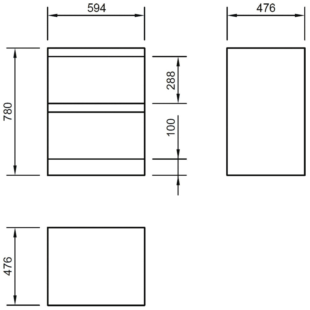 Pura Flite Floor Vanity Unit 600mm Single Drawer Including Basin
