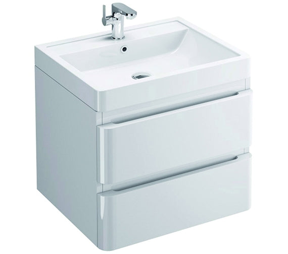 Pura Flite Vanity Unit 600mm Double Drawer Including Basin