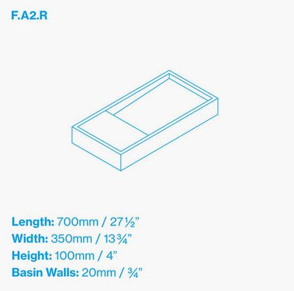 Kast Flor Left Hand Basin 700mm x 350mm (choose colour)