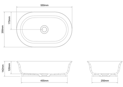 Clearwater Florenza 550 x 350 ClearStone Sit On Basin