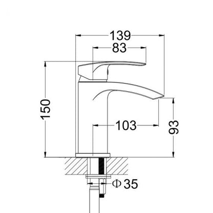 Crosswater Flow Basin Mixer with Click Clack Waste