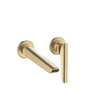 Crosswater Foile Basin 2H Set Wall Mounted Brushed Brass