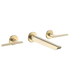 Crosswater Foile Basin 3H Set Wall Mounted Brushed Brass