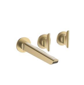 Crosswater Foile Module 2 Outlet 2 Handle Trim Set - Brushed Brass