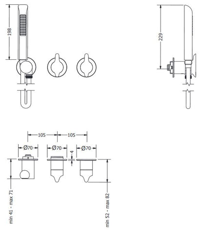 Crosswater Foile Module Foile 2 Handle With Handshower - Brushed Brass