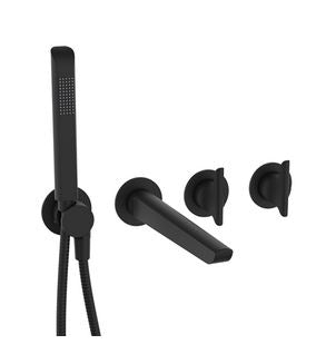 Crosswater Foile Module 2 Handle Bath & Handshower Trim Set - Matt Black