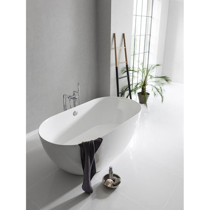 Crosswater MPRO Petite Freestanding Bath Natural Stone - Gloss White