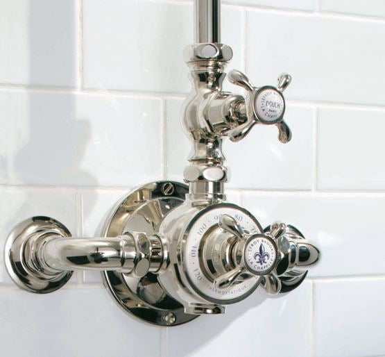 Lefroy Brooks La Chapelle Shower Mixer, Riser & 200mm Head - S/Nickel