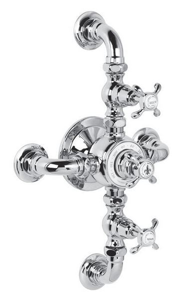 Lefroy Brooks La Chapelle Dual Control Thermostatic Valve With Wall Returns - Chrome