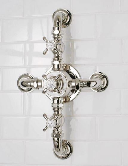 Lefroy Brooks La Chapelle Dual Control Thermostatic Valve With Wall Returns - Chrome
