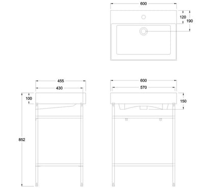 Elevate Your Home With Frame Black Stand For 600mm Basin