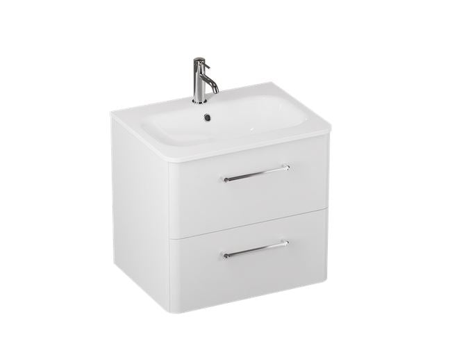 Camberwell 600 Wall Mounted basin w/ 1 Tap Hole White