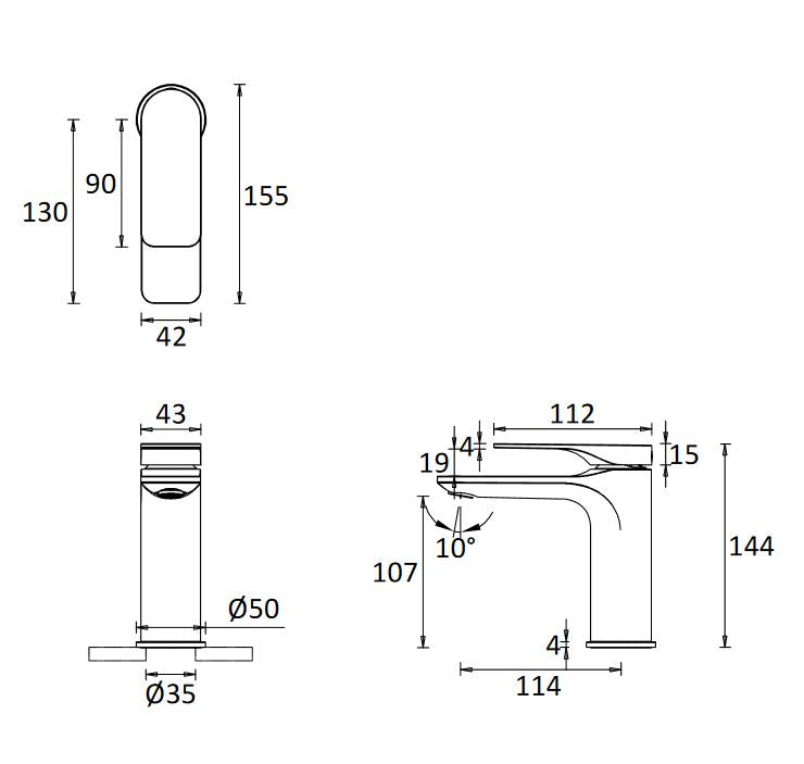 Crosswater Fuse Basin Mono With Clicker Waste Brushed Brass
