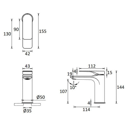 Crosswater Fuse Basin Mono With Clicker Waste Brushed Brass