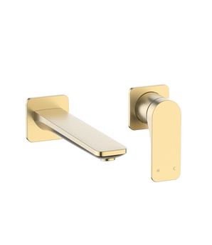 Crosswater Fuse 2 Hole Basin Set Wall Mounted - Brushed Brass