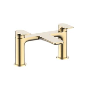 Fuse Deck mounted Bath Filler w/ 2 Tap Holes Brushed Brass