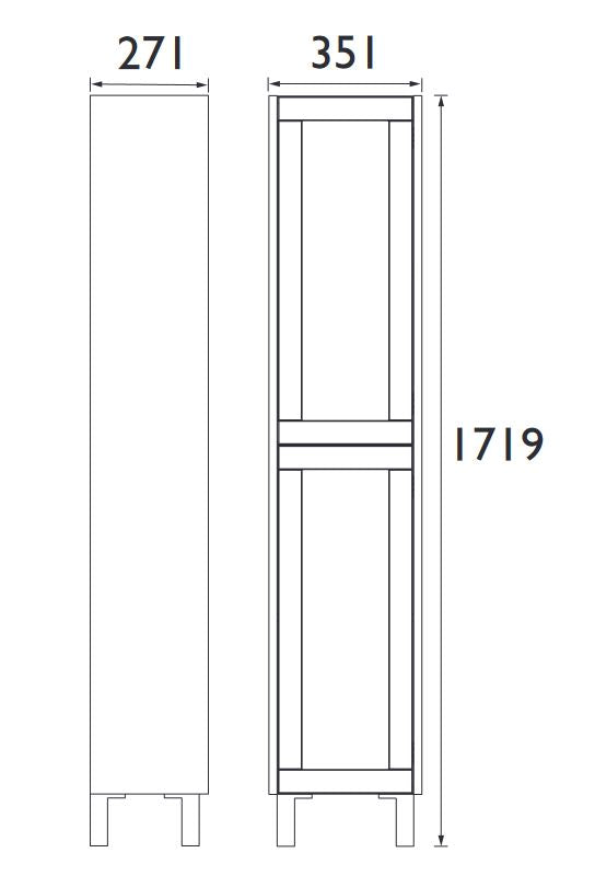 Lynton 350mm Tall cabinet Midnight Blue