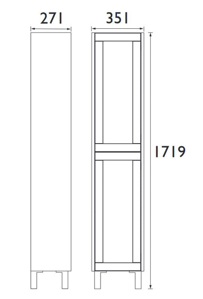 Lynton 350mm Tall cabinet Dove Grey