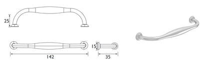 Chrome Handle Circular 'B' Type Chrome