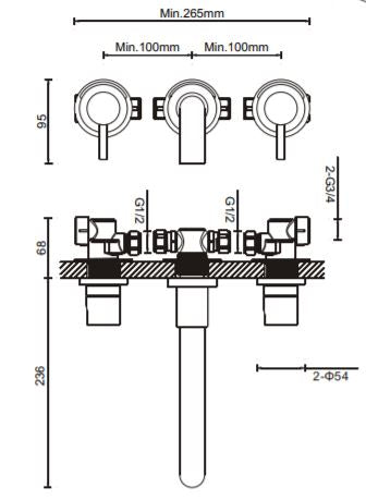 Crosswater Fusion Wall Mounted Bath Filler Chrome