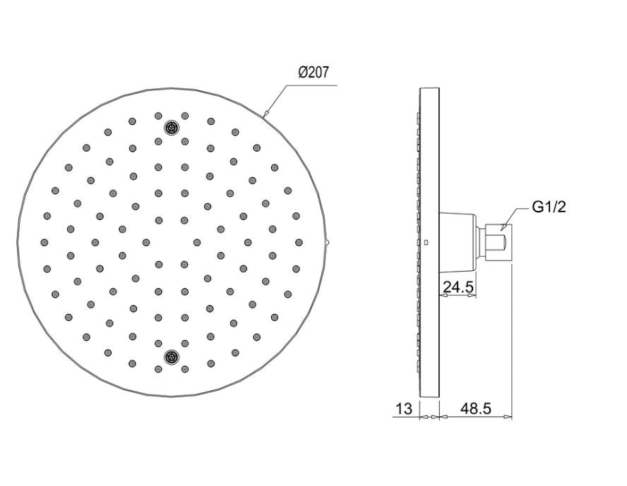 Crosswater Essential Fusion 200mm Head w/ 200mm Ceiling Arm