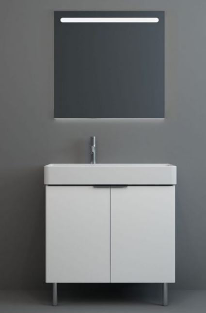 Essentials Blade 800mm Two Door Floor Standing Cabinet, 460mm Deep in Matt White