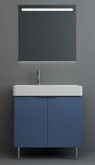 Essentials Blade 800mm Two Door Floor Standing Cabinet, 460mm Deep in Matt Blue