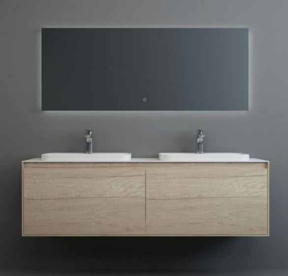 Essentials Arco 1600mm Twin Double Single Drawer Cabinet in Natural Oak