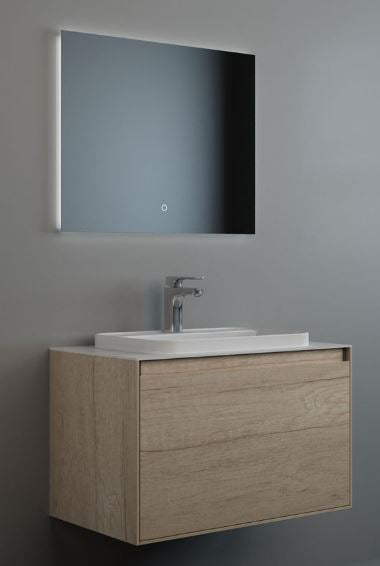 Essentials Arco 800mm Single Drawer Cabinet in Natural Oak