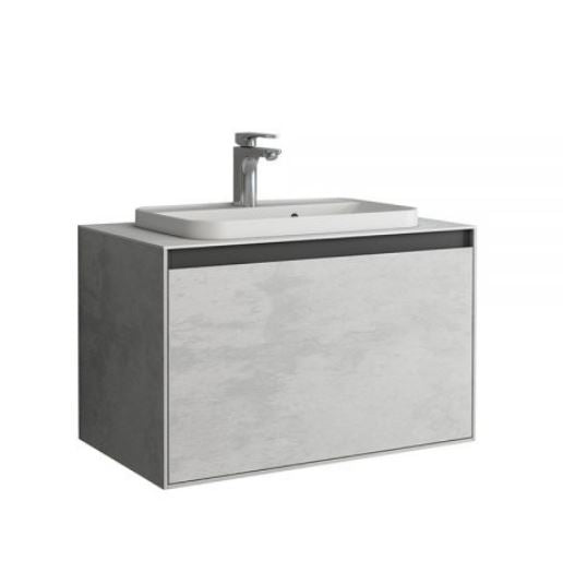 Essentials Arco 800mm Single Drawer Cabinet in Natural Stone