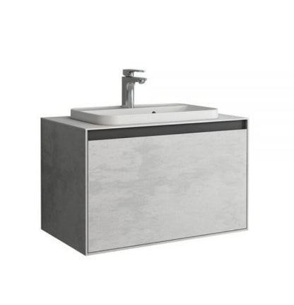 Essentials Arco 800mm Single Drawer Cabinet in Natural Stone