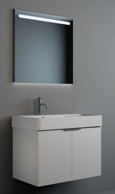 Essentials Blade 800x460mm Two Door Wall Hung Matt White Cabinet