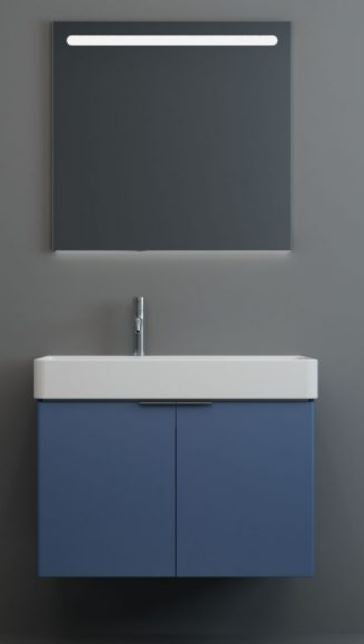 Essentials Blade 800x460mm Two Door Wall Hung Matt Blue Cabinet