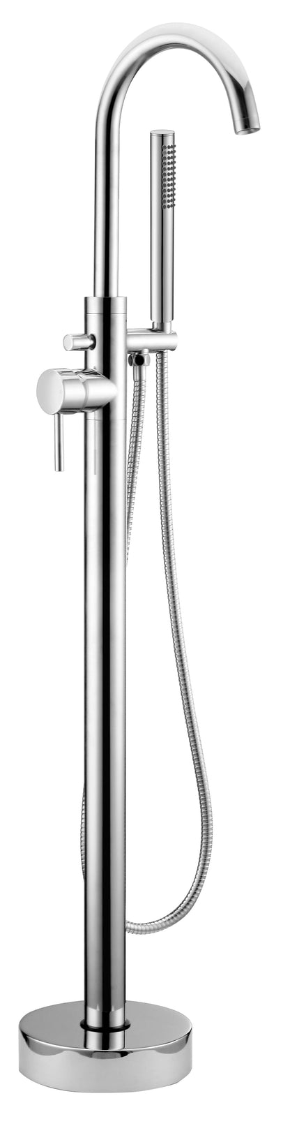 Lever Chrome Floor Standing Bath Mixer Inc Hose & Handset