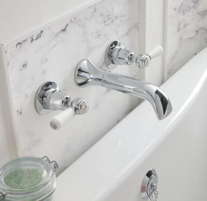 BC Designs Victrion Lever 3-hole Wall Mounted Bath Mixer