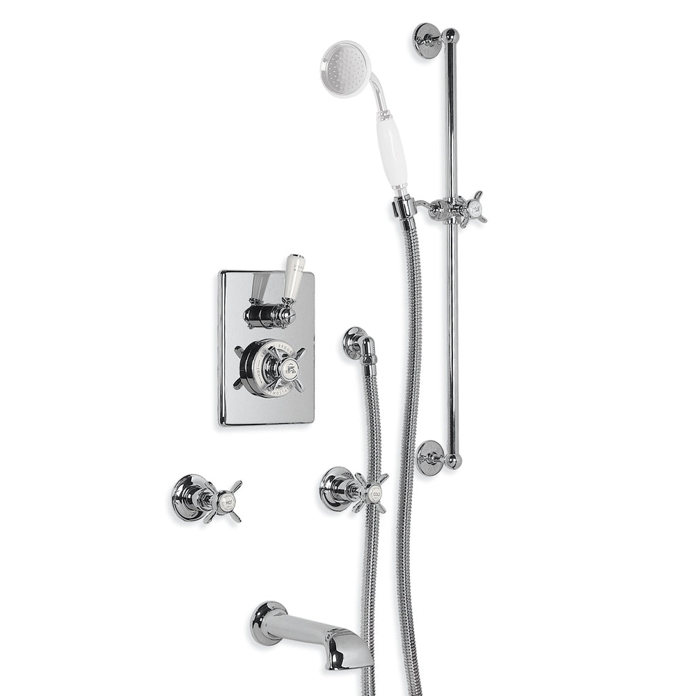 Lefroy Brooks Godolphin Conc Thermo Manual Bath Filler - S/Nickel