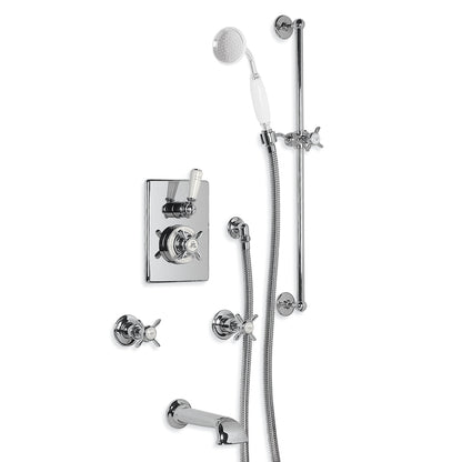 Lefroy Brooks Godolphin Conc Thermo Manual Bath Filler - S/Nickel