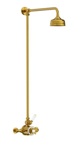 Godolphin Exposed Thermo Mixer Valve With Riser & 125mm Rose - Gold