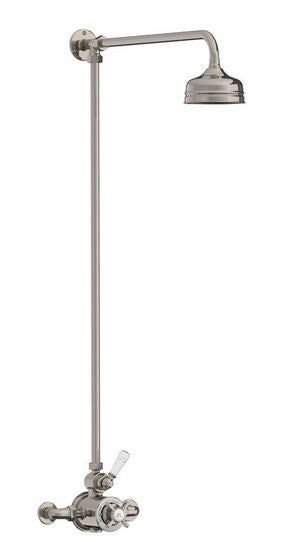 Godolphin Exposed Thermo Shower Valve With Riser & 125mm Rose Nickel