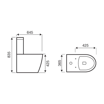 SW6 Genoa Back to Wall Close Coupled Pan w/ Soft-Close Seat