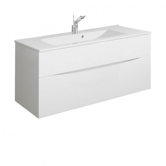 Crosswater Glide II 1000x450mm Wall Hung Vanity Unit  - White Gloss