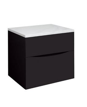 Crosswater Glide 600mm Double Drawer Unit Matt Black