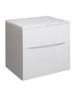 Crosswater Glide 600mm Double Drawer Unit Gloss White