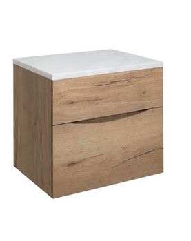 Crosswater Glide 600mm Double Drawer Unit Windsor Oak