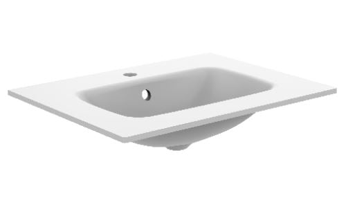 Crosswater Glide II Ice White Glass Basin 1 Tap Hole 600mm