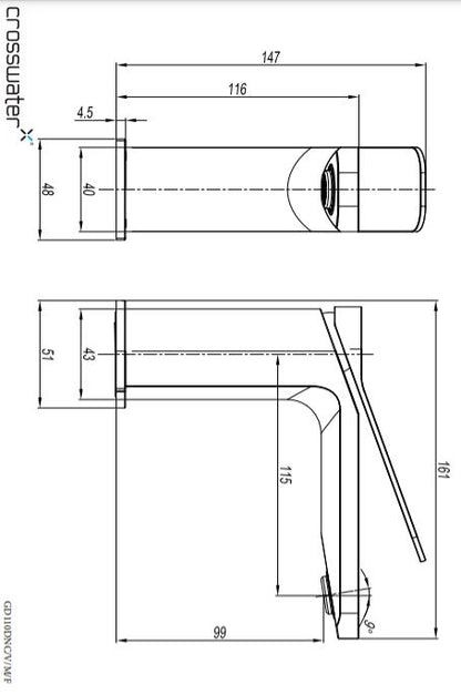 Crosswater Glide II Basin Monobloc Mixer Chrome