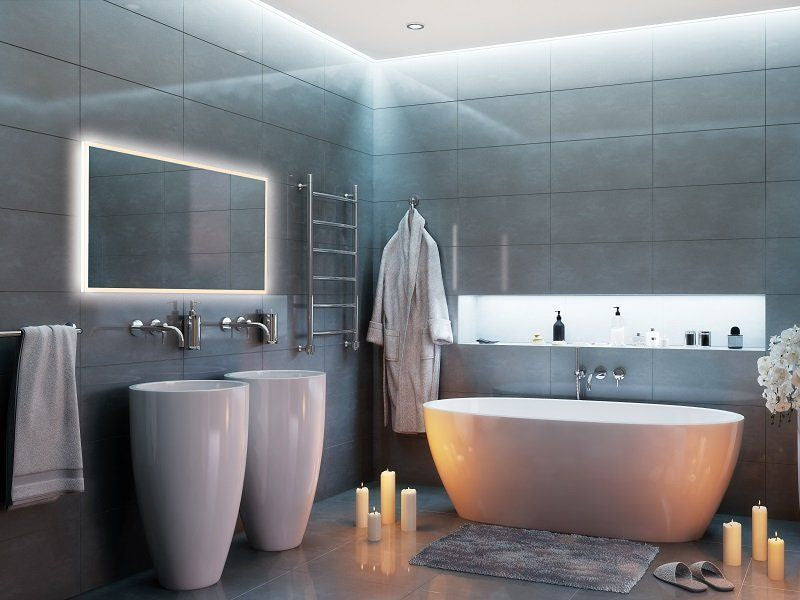 HIB Globe 140 Mirror 1400 x 600mm Rectangular Steam Free LED Mirror