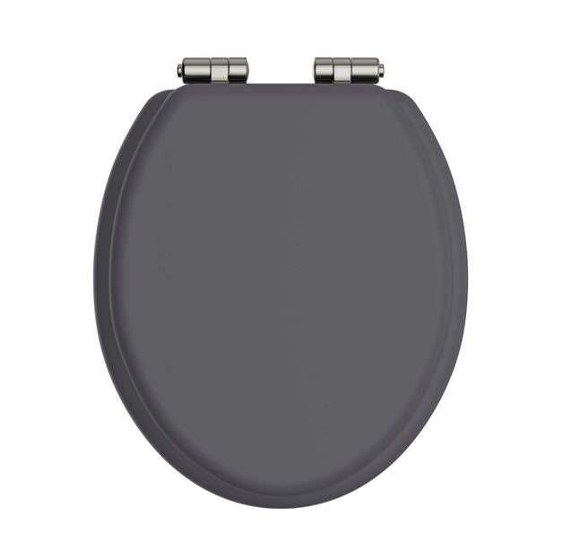 Heritage WC Seat Soft CloseBrushed Nickel Hinge Graphite