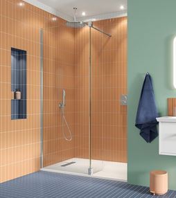 Crosswater Gallery Deflector Panel 180 Hinges - Polished Stainless Steel
